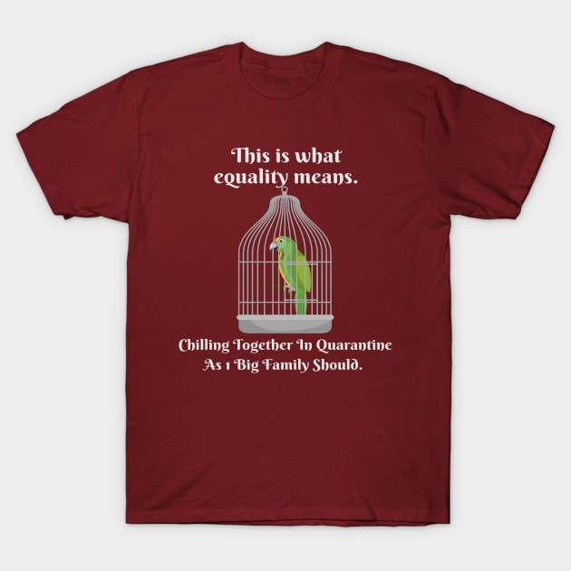 Motivational Parrot - This Is What Equality Means - Funny Quarantine T-Shirt by Animal Specials